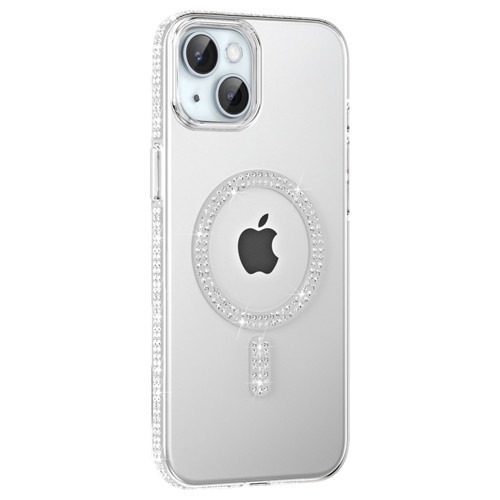Apple iPhone 14 Move Taşlı Magsafe Kapak - Natural Grey