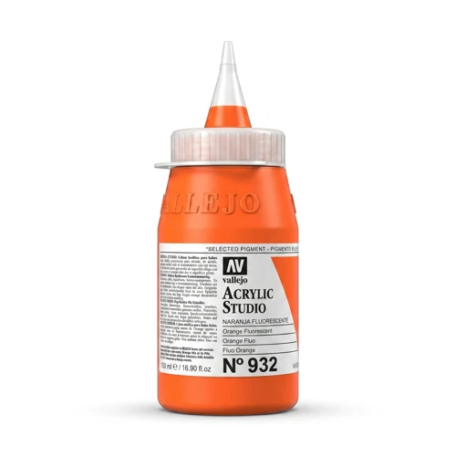 Studio Akrilik Boya 500Ml Seri 2 932 Orange Flourescent