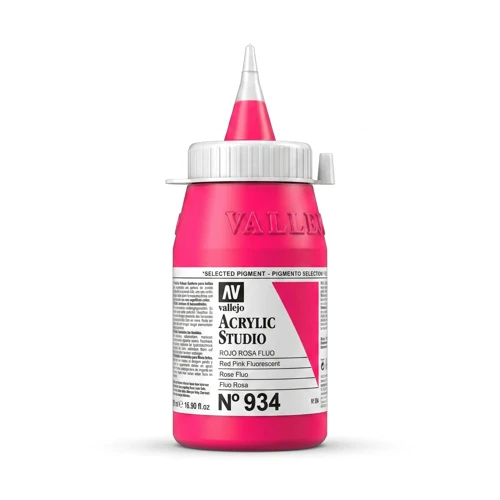 Studio Akrilik Boya 500Ml Seri 2 934 Red Pink Fluorescent