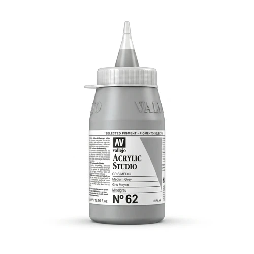 Studio Akrilik Boya 500Ml Seri 1 62 Medium Grey