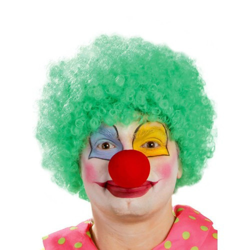 ETT7KN8 Yeşil Renk Kıvırcık Afro Palyaço Seti ELKCXMH
