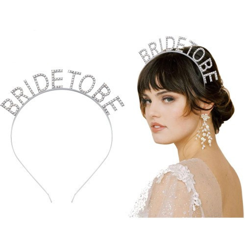 ETT7KN8 Gümüş Kaplama Kristal Taşlı Bride To Be Gelin Tacı ELKCXMH