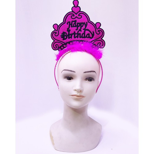 ETT7KN8 Happy Birthday Neon Fuşya Taç ELKCXMH