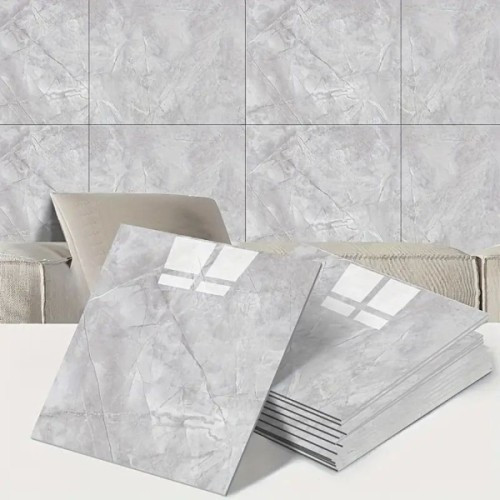 ETT7KN8 Gri Mermer Desen Duvar Sticker (30x30) ELKCXMH