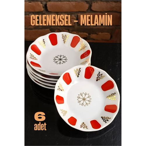 Melamin Çay Tabağı 6 Adet Geleneksel Türk Çay Bardağı Altlığı 721658