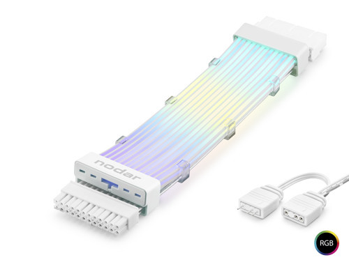 24 Pin Argb Power Supply Uzatma Kablosu Gümüş Kaplamalı Bükülebilir 2 Mm 108 Led Beyaz ND2814W