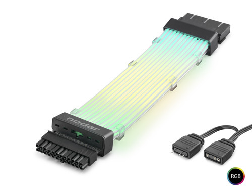 24 Pin Argb Power Supply Uzatma Kablosu Gümüş Kaplamalı Bükülebilir 2 Mm 108 Led Siyah ND2814B