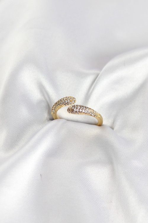 Zirkon Taşlı Gold Renk Pirinç Yüzük TJ-BYK4185