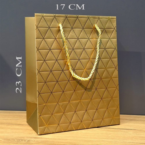 ETT7KN8 Küçük Boy Gold İpli Karton Çanta ELKCXMH