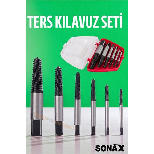 Ters Kılavuz 6 lı Set Saf Çelik Kırık Civata Vida Sökücü Kırılmış Vida Civata Sökme Apa