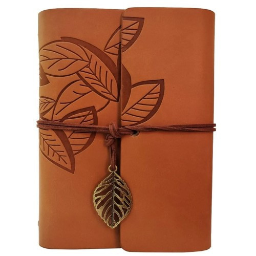 ETT7KN8 Deri Yaprak Desenli Defter ELKCXMH