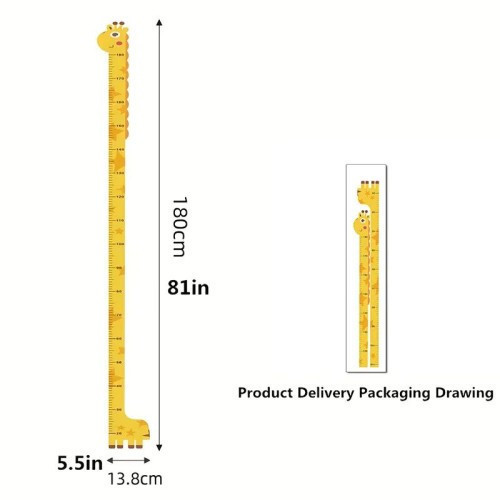 ETT7KN8 Sevimli Figürlü Çocuk Odası Boy Ölçer Sticker 180 cm ELKCXMH