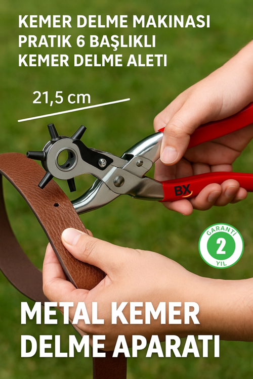 6 Farklı Uçlu Kemer Delme Pensesi Deri Kemer Ve Kumaş İçin Ayarlanabilir Delik Açıcı El Alet