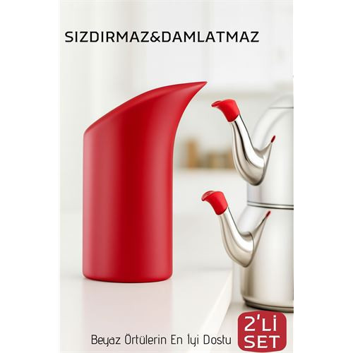2'li Sızdırmaz Silikon Çaydanlık Ucu Aparatı - Damlatma Önleyici Akıllı Emzik Başlığı -
