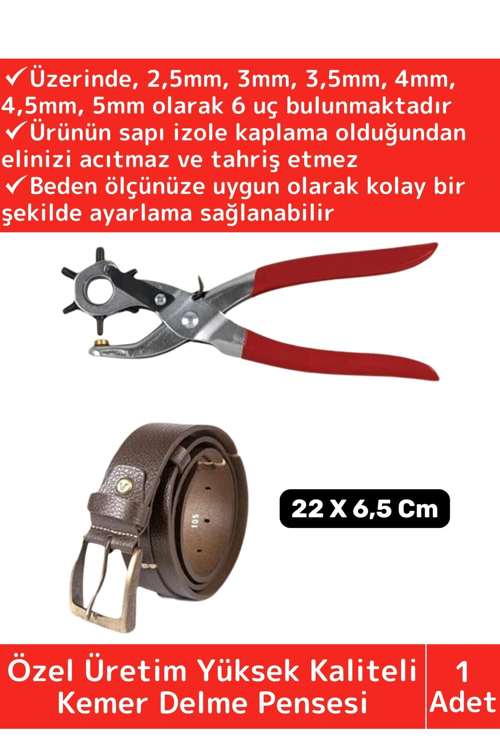 Özel Üretim Yüksek Kaliteli Delik Uç Açıcı Ayarlanabilir 6 Farklı Uçlu Metal Kemer Delme Pe