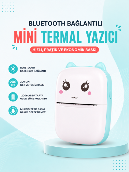 uygun Mürekkepsiz Baskı Teknolojili Bluetooth Cep Yazıcısı popüler