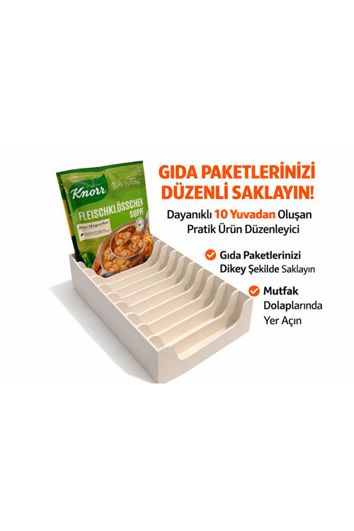 ✨ Çok Amaçlı Sert Plastik Mutfak Düzenleyici | Paket Çorba, Baharat, Sos ve Gıda Organizeri | ✨