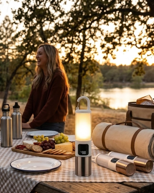 zenvia Outdoor Kamp Feneri Usb Şarjlı Yüksek Parlaklık Güç Ekranlı Led Aydınlatma znv2025