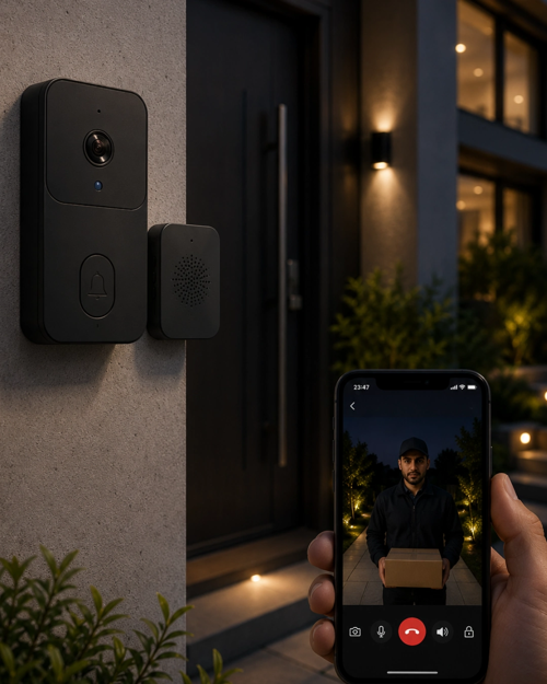 zenvia Gece Görüşlü Akıllı Kapı Zili Geniş Açılı Kameralı Güvenlik Sistemi znv2025