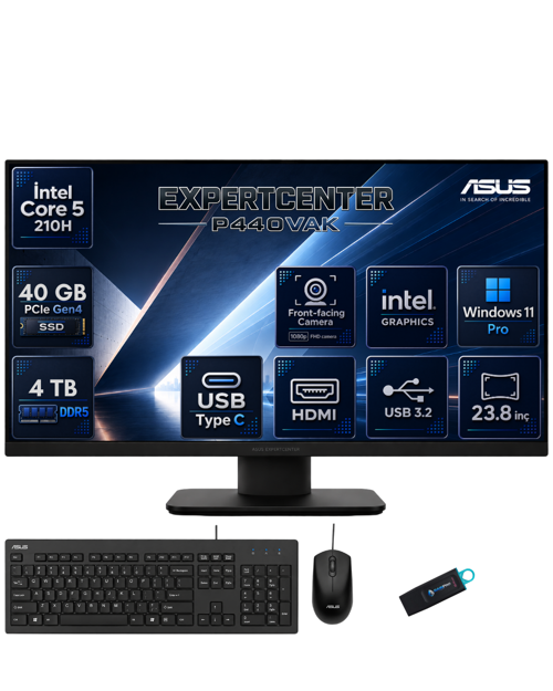 ExpertCenter Intel Core 5 210H 40 GB DDR5 4 TB SSD 23.8 İnç Full HD Windows 11 Pro All In One Bilgisayar P440VAK-IN
