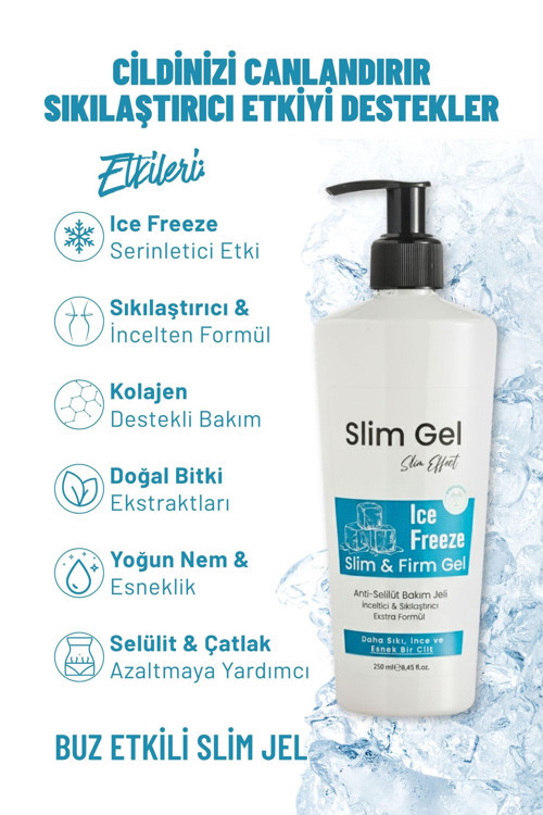 Selülit Ve Çatlak Karşıtı Bölgesel İncelme Ve Sıkılaştırıcı Buz İce Jel (Soğuk Lipoliz Slim Jel)