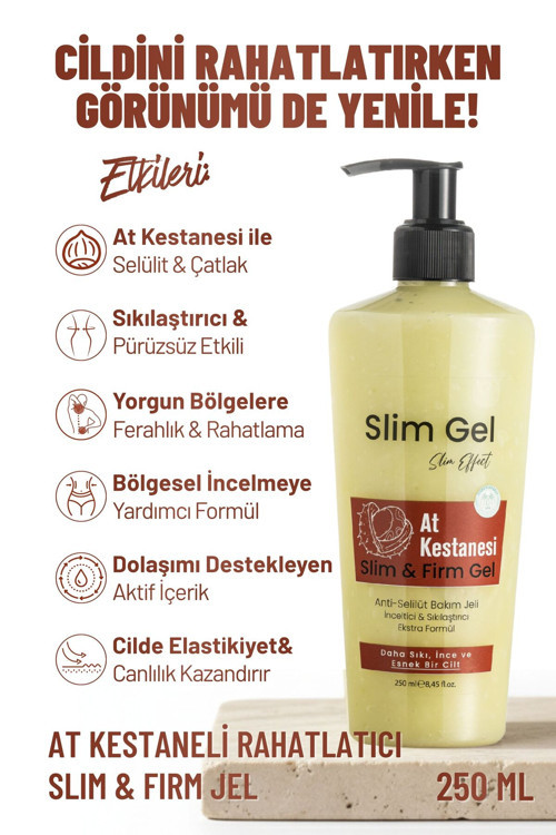 At Kestaneli Sıkılaştırıcı–Selülit Karşıtı–İncelmeye Destek Rahatlatıcı Slım & Fırm Jel