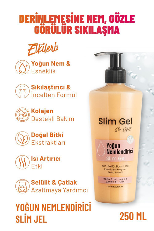 Selülit Ve Çatlak Karşıtı & Yoğun Nemlendirici Slim Jel – Kolajen Destekli Bölgesel İncelme Jeli