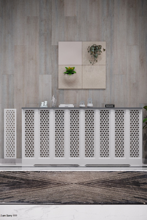 Petek Kaplama Modern Radyatör Kapatma Ünitesi Ön Panel MDF Tasarım İç ölçü 156 cm Dış Ölçü 160 cm