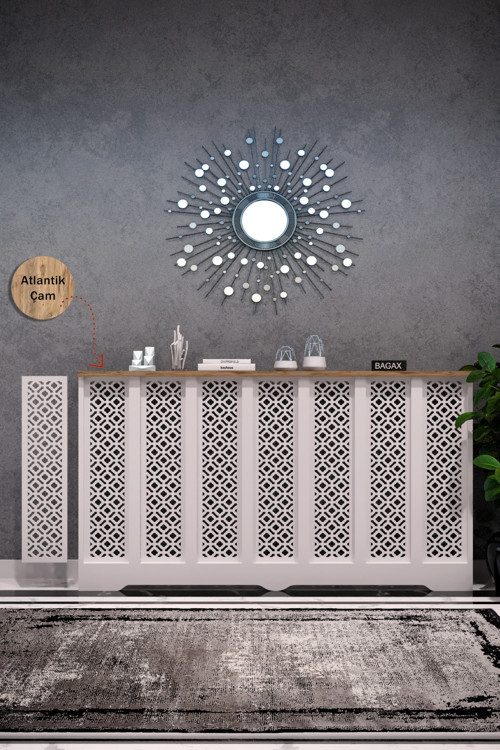 Dekoratif Petek Kaplama Modern Kalorifer Peteği Gizleme Ünitesi 11 Desen 9 Renk İç Ölçü 136 cm Dış Ölçü 140 cm
