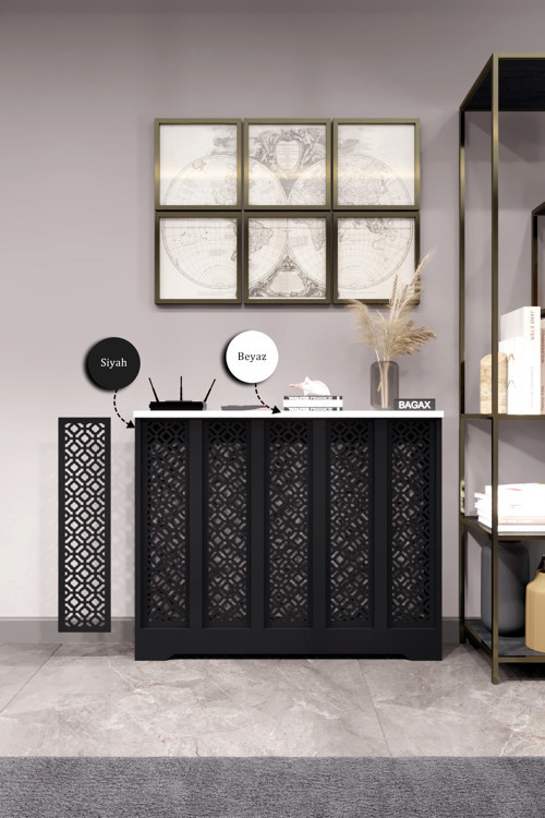 Dekoratif Petek Dolabı Kalorifer Peteği Kapatma Ünitesi Modern Tasarım İç Ölçü 96 cm Dış Ölçü 100 cm