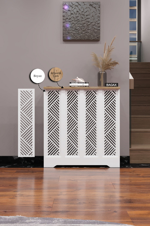 Dekoratif Petek Dolabı Kalorifer Peteği Kapatma Ünitesi Modern Tasarım İç Ölçü 76 cm Dış Ölçü 80 cm