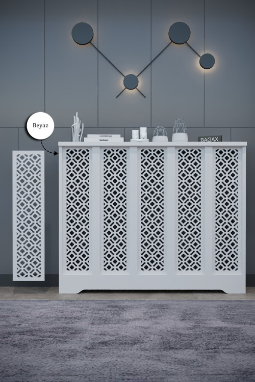 Dekoratif Petek Dolabı Kalorifer Peteği Kapatma Ünitesi Modern Tasarım İç Ölçü 96 cm Dış Ölçü 100 cm