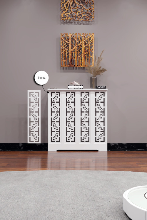 Dekoratif Petek Dolabı Kalorifer Peteği Kapatma Ünitesi Modern Tasarım İç Ölçü 76 cm Dış Ölçü 80 cm