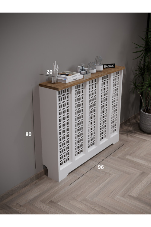 Dekoratif Petek Dolabı Kalorifer Peteği Kapatma Ünitesi Modern Tasarım İç Ölçü 96 cm Dış Ölçü 100 cm