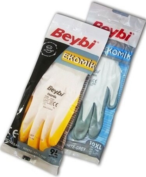 Nitril Eldiven Sarı-Beyaz 9"" Ekonomik