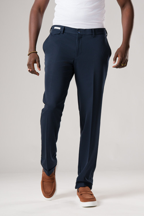 Slimfit Beli Yarım Lastikli Likralı Duble Paça Yazlık Kumaş Pantolon