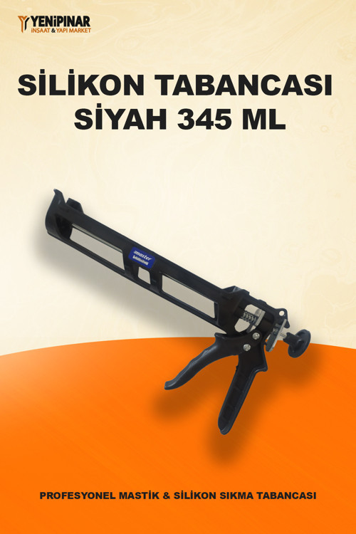 Silikon Tabancası Siyah 345 Ml | Profesyonel Mastik & Silikon Sıkma Tabancası