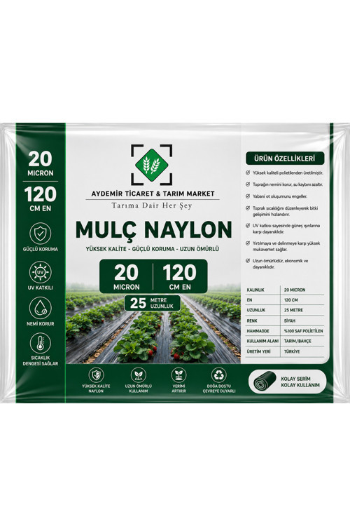 Sebze Naylonu 120X25 Metre Domates Naylonu Siyah Malç Naylonu