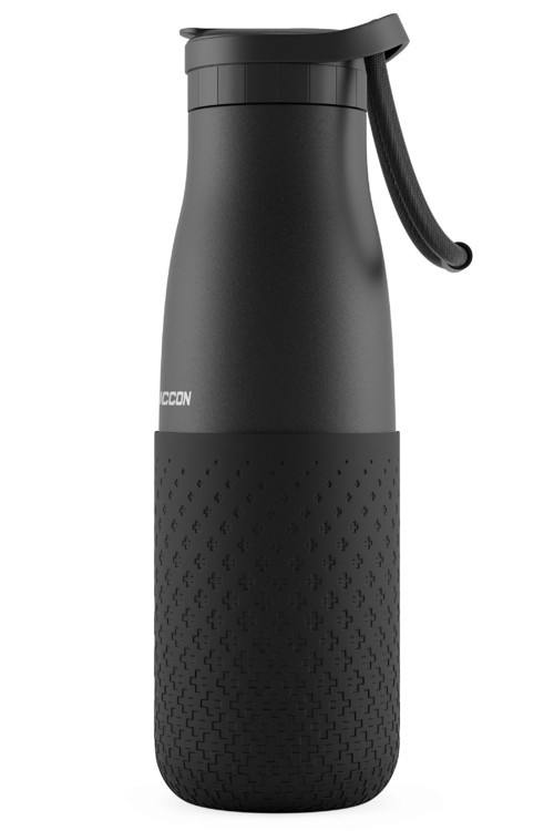 500 ml Pipetli Siyah Çelik Matara/Termos - Silikon Gövdeli (Plus) - 50011