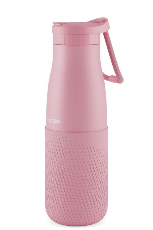 Pembe 500 ml Çelik Okul Matarası - Silikon Gövdeli (Nokta) Çelik Termos - 50025