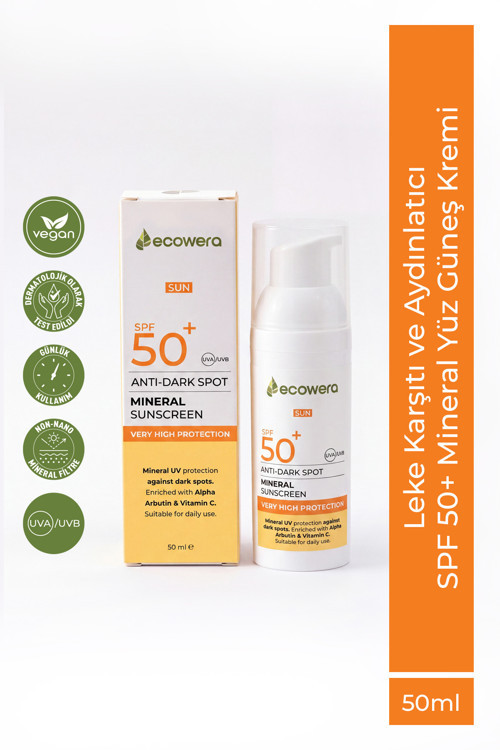 Anti-Dark Spot SPF 50+ Leke Karşıtı ve Aydınlatıcı Mineral Güneş Kremi 50 ml