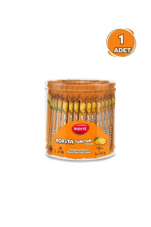 Tofita Yumiyum Portakal Aromalı 120'li Kavanoz Şeker 804g - 1 Adet