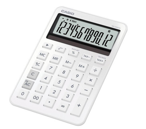 MS-200DQ-WE 12 Hane Beyaz Üstü Hesap Makinesi