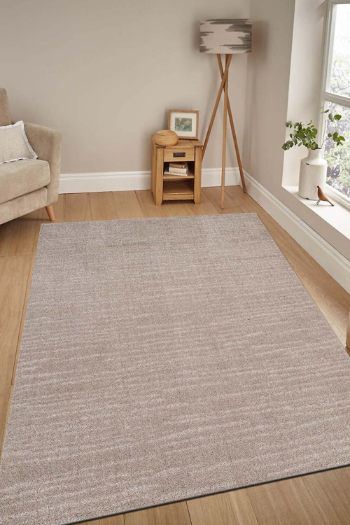 Moopy Bej Bukleli Yumuşak Soft Dokuma Yolluk Halı Salon Halısı Lp1007A_Bej
