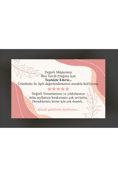 Teşekkür Kartı Thank You Cards 100 Adet 8x5 Cm Kart