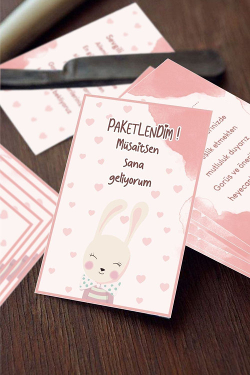 Paketlendim Teşekkür Kartı 100 Adet 8,3x5cm