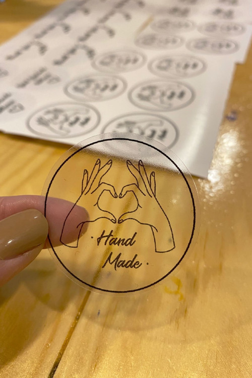 Şeffaf Sticker Handmade - 3 Cm Çapında 60 Adet