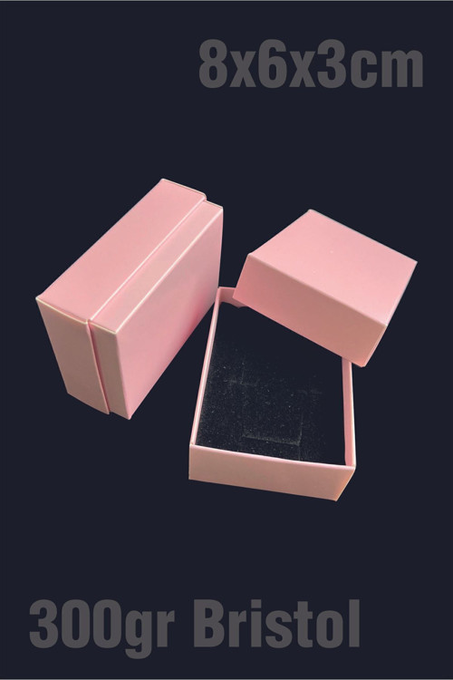 Şeker Pembe Süngerli Takı Kutusu 8x6x3cm Kolye, Bileklik, Mini Set Kutusu 25 Adet Demonte Sevk