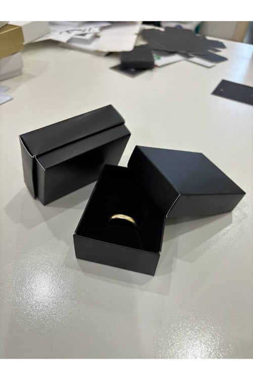 Siyah 8x6x3cm Süngerli Takı Kutusu Kolye, Bileklik, Mini Set Kutusu 5 Adet Demonte Sevk