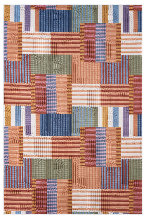 Bohem Yıkanabilir Leke Tutmaz Modern Multi Renkli Özel Seri Kaymaz Taban Halı Kilim Yolluk Rcmultı_Klm_002